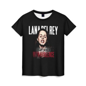 Женская футболка 3D с принтом Lana Del Rey в Петрозаводске, 100% полиэфир ( синтетическое хлопкоподобное полотно) | прямой крой, круглый вырез горловины, длина до линии бедер | lana del rey | лана дель рей