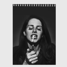 Скетчбук с принтом Lana Del Rey в Петрозаводске, 100% бумага
 | 48 листов, плотность листов — 100 г/м2, плотность картонной обложки — 250 г/м2. Листы скреплены сверху удобной пружинной спиралью | lana del rey | лана дель рей