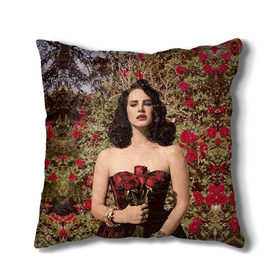 Подушка 3D с принтом Lana Del Rey в Петрозаводске, наволочка – 100% полиэстер, наполнитель – холлофайбер (легкий наполнитель, не вызывает аллергию). | состоит из подушки и наволочки. Наволочка на молнии, легко снимается для стирки | lana del rey | лана дель рей