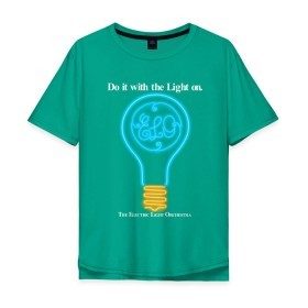 Мужская футболка хлопок Oversize с принтом The Electric Light Orchestra в Петрозаводске, 100% хлопок | свободный крой, круглый ворот, “спинка” длиннее передней части | electric | electronic | elo | light | music | orchestra | музыка | электронная | эло