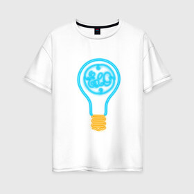 Женская футболка хлопок Oversize с принтом The Electric Light Orchestra в Петрозаводске, 100% хлопок | свободный крой, круглый ворот, спущенный рукав, длина до линии бедер
 | electric | electronic | elo | light | music | orchestra | музыка | электронная | эло