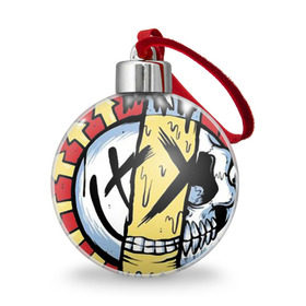 Ёлочный шар с принтом MIXED UP Blink-182 в Петрозаводске, Пластик | Диаметр: 77 мм | 3 | mixed | rock | музыка | рок | череп