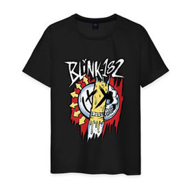 Мужская футболка хлопок с принтом MIXED UP Blink-182 в Петрозаводске, 100% хлопок | прямой крой, круглый вырез горловины, длина до линии бедер, слегка спущенное плечо. | Тематика изображения на принте: 3 | mixed | rock | музыка | рок | череп