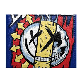 Обложка для студенческого билета с принтом MIXED UP Blink-182 в Петрозаводске, натуральная кожа | Размер: 11*8 см; Печать на всей внешней стороне | Тематика изображения на принте: 3 | mixed | rock | музыка | рок | череп