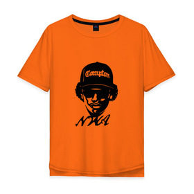 Мужская футболка хлопок Oversize с принтом NWA в Петрозаводске, 100% хлопок | свободный крой, круглый ворот, “спинка” длиннее передней части | compton | dr dre | eazy e | ice cube | nwa | rap hip hop | комптон | лос анджелес | рэп | хип хоп