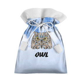 Подарочный 3D мешок с принтом Owl в Петрозаводске, 100% полиэстер | Размер: 29*39 см | Тематика изображения на принте: owl | животные | полуночник | природа | сова | сыч | филин | этника
