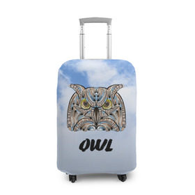 Чехол для чемодана 3D с принтом Owl в Петрозаводске, 86% полиэфир, 14% спандекс | двустороннее нанесение принта, прорези для ручек и колес | owl | животные | полуночник | природа | сова | сыч | филин | этника