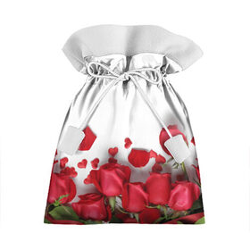 Подарочный 3D мешок с принтом Розы в Петрозаводске, 100% полиэстер | Размер: 29*39 см | Тематика изображения на принте: flowers | gift | hearts | love | red | romantic | roses | valentines day | красные розы | сердечки