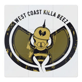 Магнитный плакат 3Х3 с принтом West Coast Killa Beez в Петрозаводске, Полимерный материал с магнитным слоем | 9 деталей размером 9*9 см | clan | east | ghostface | gza | hip hop | killer | method man | rap | rza | shaolin | west | wu tang | ву тэнг | нью йорк | пчела | рэп | хип хоп | шаолинь