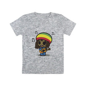 Детская футболка хлопок с принтом Reggae в Петрозаводске, 100% хлопок | круглый вырез горловины, полуприлегающий силуэт, длина до линии бедер | Тематика изображения на принте: bob marley | боб марли