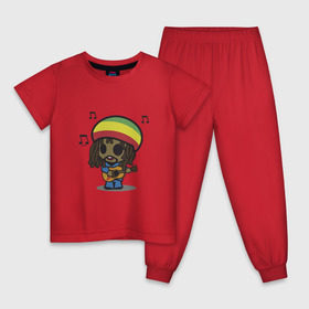 Детская пижама хлопок с принтом Reggae в Петрозаводске, 100% хлопок |  брюки и футболка прямого кроя, без карманов, на брюках мягкая резинка на поясе и по низу штанин
 | bob marley | боб марли