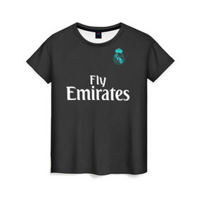 Женская футболка 3D с принтом Cristiano Ronaldo away 2018 в Петрозаводске, 100% полиэфир ( синтетическое хлопкоподобное полотно) | прямой крой, круглый вырез горловины, длина до линии бедер | champions | cristiano | league | madrid | real | ronaldo | spain | испания | криштиану | лига | мадрид | реал | роналду | чемпионов