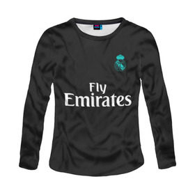 Женский лонгслив 3D с принтом Cristiano Ronaldo away 2018 в Петрозаводске, 100% полиэстер | длинные рукава, круглый вырез горловины, полуприлегающий силуэт | champions | cristiano | league | madrid | real | ronaldo | spain | испания | криштиану | лига | мадрид | реал | роналду | чемпионов