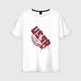 Женская футболка хлопок Oversize с принтом СССР в Петрозаводске, 100% хлопок | свободный крой, круглый ворот, спущенный рукав, длина до линии бедер
 | star | ussr | звезда | коммунист | молот | русский | серп | союз | ссср