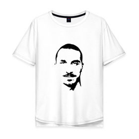 Мужская футболка хлопок Oversize с принтом Златан Ибрагимович в Петрозаводске, 100% хлопок | свободный крой, круглый ворот, “спинка” длиннее передней части | 