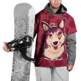 Накидка на куртку 3D с принтом Корги в Петрозаводске, 100% полиэстер |  | corgi | dog | pembroke | welsh corgi | вельш корги | пемброк | пес