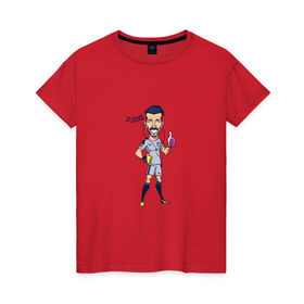 Женская футболка хлопок с принтом Буффон в Петрозаводске, 100% хлопок | прямой крой, круглый вырез горловины, длина до линии бедер, слегка спущенное плечо | buffon | football | juventus | италия | ювентус