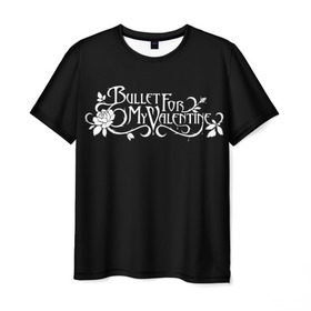 Мужская футболка 3D с принтом Bullet for my Valentine в Петрозаводске, 100% полиэфир | прямой крой, круглый вырез горловины, длина до линии бедер | bfmw | metalcore | music | rock | джейсон джеймс | майкл пэджет | майкл томас | металл | мэттью так | надпись | рок