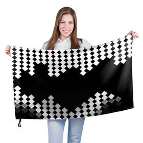 Флаг 3D с принтом Шахматная клетка в Петрозаводске, 100% полиэстер | плотность ткани — 95 г/м2, размер — 67 х 109 см. Принт наносится с одной стороны | abstract | abstraction | block | tessera | абстракция | клетка | кубики | текстура