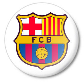 Значок с принтом Барселона в Петрозаводске,  металл | круглая форма, металлическая застежка в виде булавки | barca | barcelona | барса | барселона | футбол