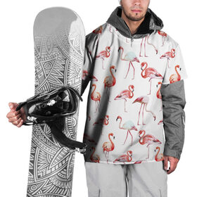 Накидка на куртку 3D с принтом Фламинго в Петрозаводске, 100% полиэстер |  | vppdgryphon | арт | краска | прикольные | птицы | фламинго | цветные