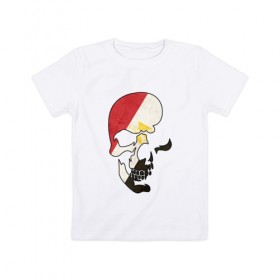 Детская футболка хлопок с принтом Цветной череп в Петрозаводске, 100% хлопок | круглый вырез горловины, полуприлегающий силуэт, длина до линии бедер | 