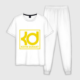 Мужская пижама хлопок с принтом Kevin Durant в Петрозаводске, 100% хлопок | брюки и футболка прямого кроя, без карманов, на брюках мягкая резинка на поясе и по низу штанин
 | Тематика изображения на принте: 