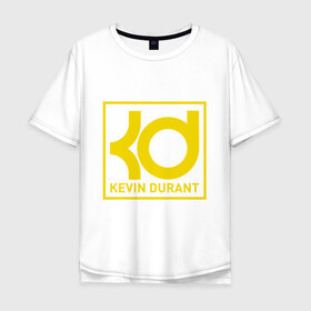 Мужская футболка хлопок Oversize с принтом Kevin Durant в Петрозаводске, 100% хлопок | свободный крой, круглый ворот, “спинка” длиннее передней части | Тематика изображения на принте: 