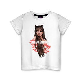 Детская футболка хлопок с принтом Ariana Grande в Петрозаводске, 100% хлопок | круглый вырез горловины, полуприлегающий силуэт, длина до линии бедер | ariana grande