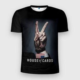Мужская футболка 3D спортивная с принтом House of Cards в Петрозаводске, 100% полиэстер с улучшенными характеристиками | приталенный силуэт, круглая горловина, широкие плечи, сужается к линии бедра | house of cards | карточный домик | кевин спейси | сериалы