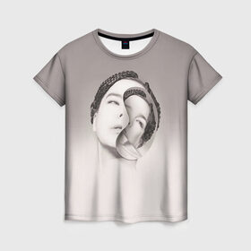 Женская футболка 3D с принтом Bjork в Петрозаводске, 100% полиэфир ( синтетическое хлопкоподобное полотно) | прямой крой, круглый вырез горловины, длина до линии бедер | bjork | бьёрк | бьорк