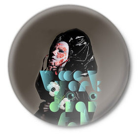 Значок с принтом Bjork в Петрозаводске,  металл | круглая форма, металлическая застежка в виде булавки | Тематика изображения на принте: bjork | бьёрк | бьорк