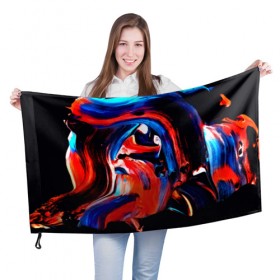 Флаг 3D с принтом Узоры красок в Петрозаводске, 100% полиэстер | плотность ткани — 95 г/м2, размер — 67 х 109 см. Принт наносится с одной стороны | абстракция | потертость | размытые | текстуры | цветные | яркие