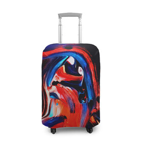 Чехол для чемодана 3D с принтом Узоры красок в Петрозаводске, 86% полиэфир, 14% спандекс | двустороннее нанесение принта, прорези для ручек и колес | абстракция | потертость | размытые | текстуры | цветные | яркие