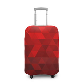 Чехол для чемодана 3D с принтом Red pattern в Петрозаводске, 86% полиэфир, 14% спандекс | двустороннее нанесение принта, прорези для ручек и колес | геометрия | красный | треугольники