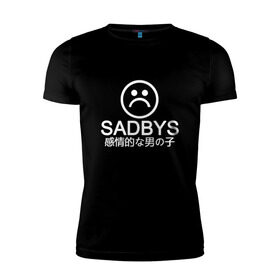 Мужская футболка премиум с принтом Sad Boys (Logo) в Петрозаводске, 92% хлопок, 8% лайкра | приталенный силуэт, круглый вырез ворота, длина до линии бедра, короткий рукав | boy | boys | logo | sad