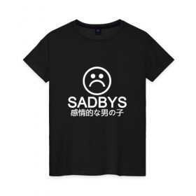 Женская футболка хлопок с принтом Sad Boys (Logo) в Петрозаводске, 100% хлопок | прямой крой, круглый вырез горловины, длина до линии бедер, слегка спущенное плечо | boy | boys | logo | sad