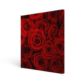 Холст квадратный с принтом Красные розы в Петрозаводске, 100% ПВХ |  | Тематика изображения на принте: букет | красный | розы | цветы