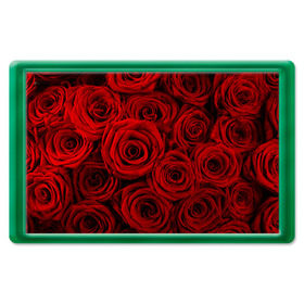 Магнит 45*70 с принтом Красные розы в Петрозаводске, Пластик | Размер: 78*52 мм; Размер печати: 70*45 | букет | красный | розы | цветы