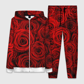 Женский костюм 3D с принтом Красные розы в Петрозаводске,  |  | букет | красный | розы | цветы