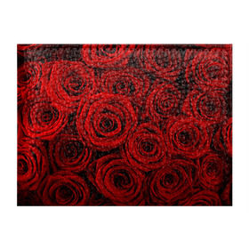 Обложка для студенческого билета с принтом Красные розы в Петрозаводске, натуральная кожа | Размер: 11*8 см; Печать на всей внешней стороне | букет | красный | розы | цветы