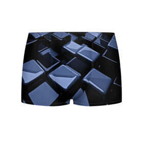 Мужские трусы 3D с принтом Стильная абстракция в Петрозаводске, 50% хлопок, 50% полиэстер | классическая посадка, на поясе мягкая тканевая резинка | Тематика изображения на принте: abstraction | geometry | абстракция | геометрия | кубики | кубы | фигуры