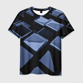 Мужская футболка 3D с принтом Стильная абстракция в Петрозаводске, 100% полиэфир | прямой крой, круглый вырез горловины, длина до линии бедер | abstraction | geometry | абстракция | геометрия | кубики | кубы | фигуры