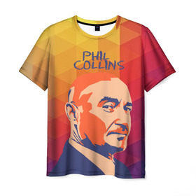 Мужская футболка 3D с принтом Phil Collins в Петрозаводске, 100% полиэфир | прямой крой, круглый вырез горловины, длина до линии бедер | phil collins | актер | альтернатива | британский певец | музыкант | рок