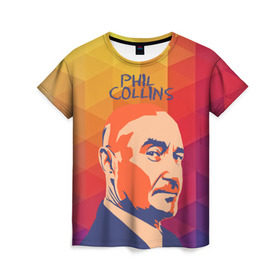 Женская футболка 3D с принтом Phil Collins в Петрозаводске, 100% полиэфир ( синтетическое хлопкоподобное полотно) | прямой крой, круглый вырез горловины, длина до линии бедер | phil collins | актер | альтернатива | британский певец | музыкант | рок