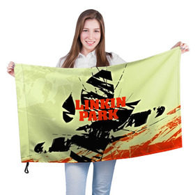 Флаг 3D с принтом linkin park в Петрозаводске, 100% полиэстер | плотность ткани — 95 г/м2, размер — 67 х 109 см. Принт наносится с одной стороны | 
