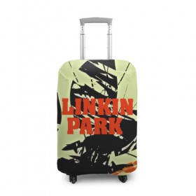 Чехол для чемодана 3D с принтом linkin park в Петрозаводске, 86% полиэфир, 14% спандекс | двустороннее нанесение принта, прорези для ручек и колес | 