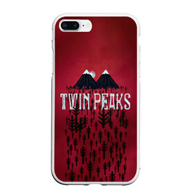Чехол для iPhone 7Plus/8 Plus матовый с принтом Лес Twin Peaks в Петрозаводске, Силикон | Область печати: задняя сторона чехла, без боковых панелей | горы | надпись | ретро | твин пикс