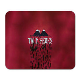 Коврик прямоугольный с принтом Лес Twin Peaks в Петрозаводске, натуральный каучук | размер 230 х 185 мм; запечатка лицевой стороны | горы | надпись | ретро | твин пикс