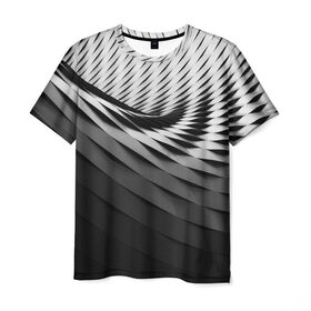 Мужская футболка 3D с принтом Абстрактная архитектура в Петрозаводске, 100% полиэфир | прямой крой, круглый вырез горловины, длина до линии бедер | абстракция | архитектура | свет | текстура